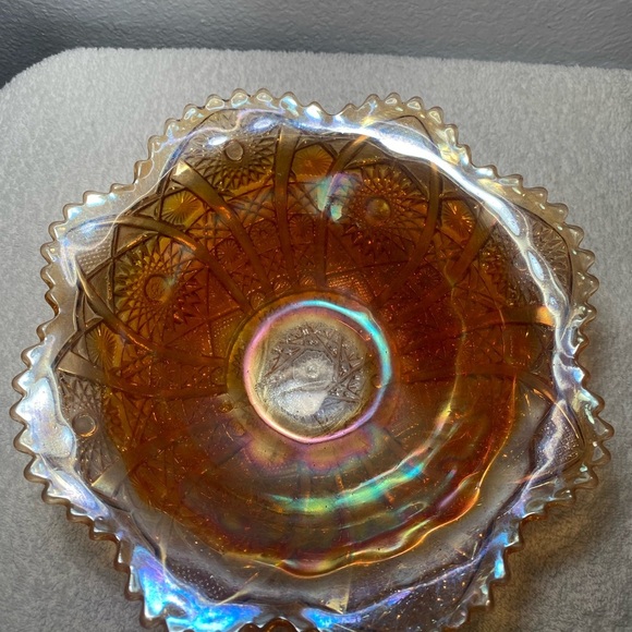 Vintage Amber Sunflower Round Serving Dish - Picture 3 of 9